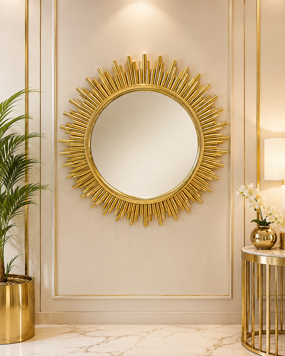 Sunrays Gold decorative Mirror 80cm x 80cm