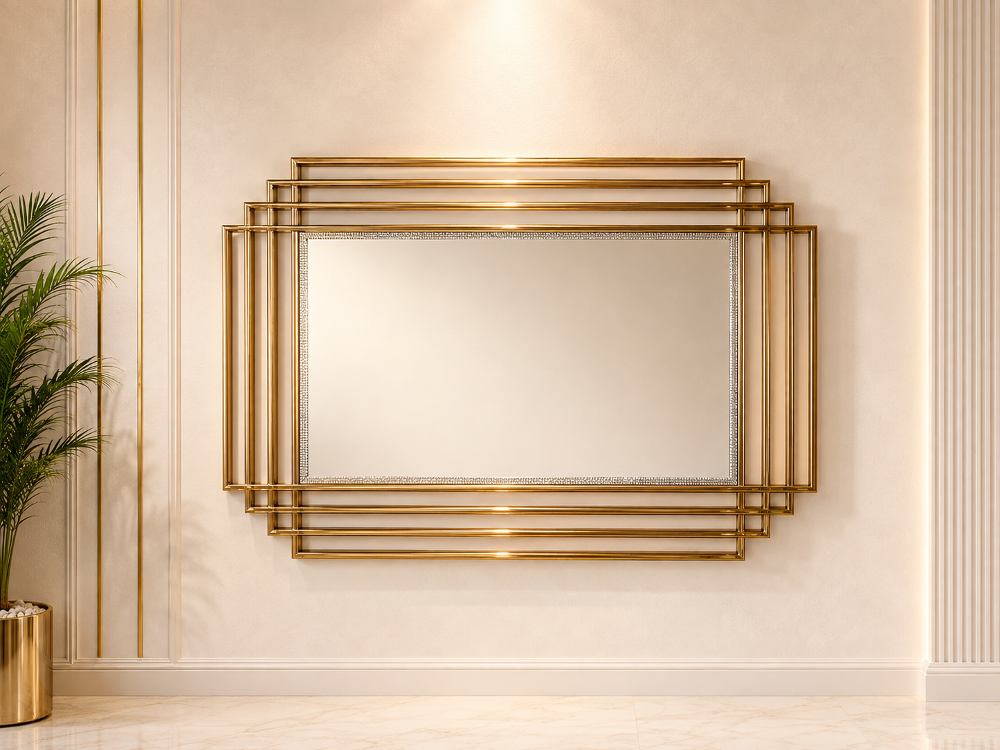 Gold 120cm x 80cm Decorative Mirror