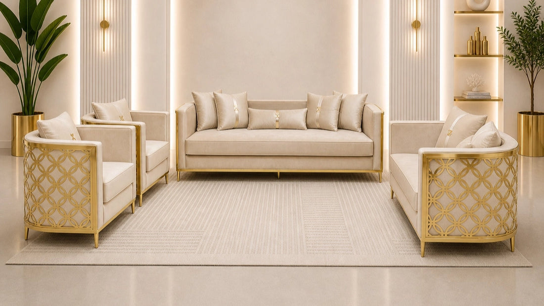 Mayfair Pearl luxury 3+2+1+1 sofa set - Casa Royale Melbourne