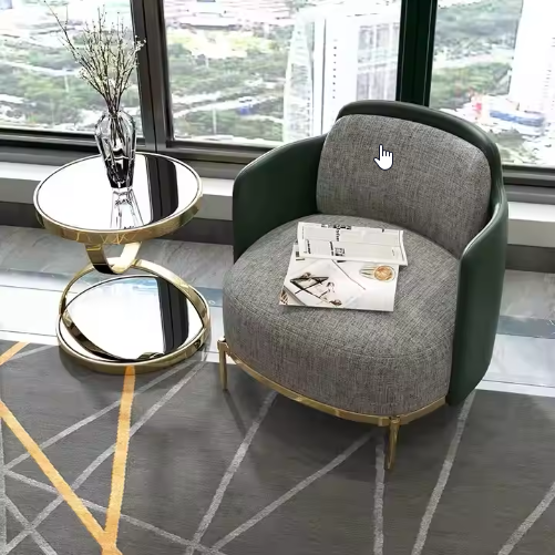 Two Layered Side Table - Gold Base and Black Glass alternate view 2 — Casa Royale Melbourne