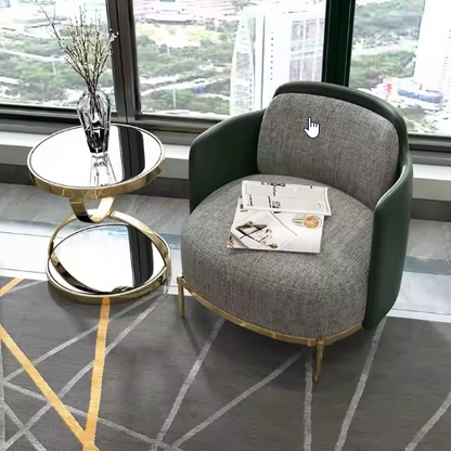 Two Layered Side Table - Gold Base and Black Glass alternate view 2 — Casa Royale Melbourne