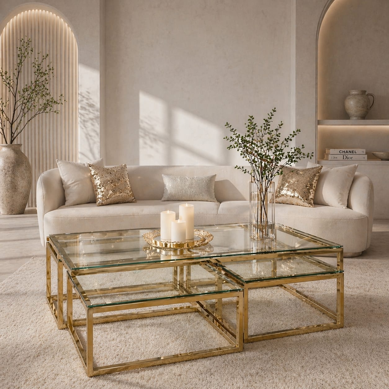 Elora Gold Nested Coffee Table Set — Casa Royale Melbourne