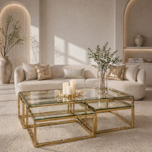 Elora Gold Nested Coffee Table Set — Casa Royale Melbourne
