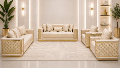 Sapphire Pearl luxury velvet sofa set — Casa Royale Melbourne