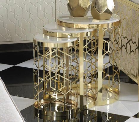 3 Piece Nested Honeycomb Side Tables — Casa Royale Melbourne