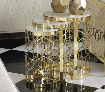 3 Piece Nested Honeycomb Side Tables — Casa Royale Melbourne