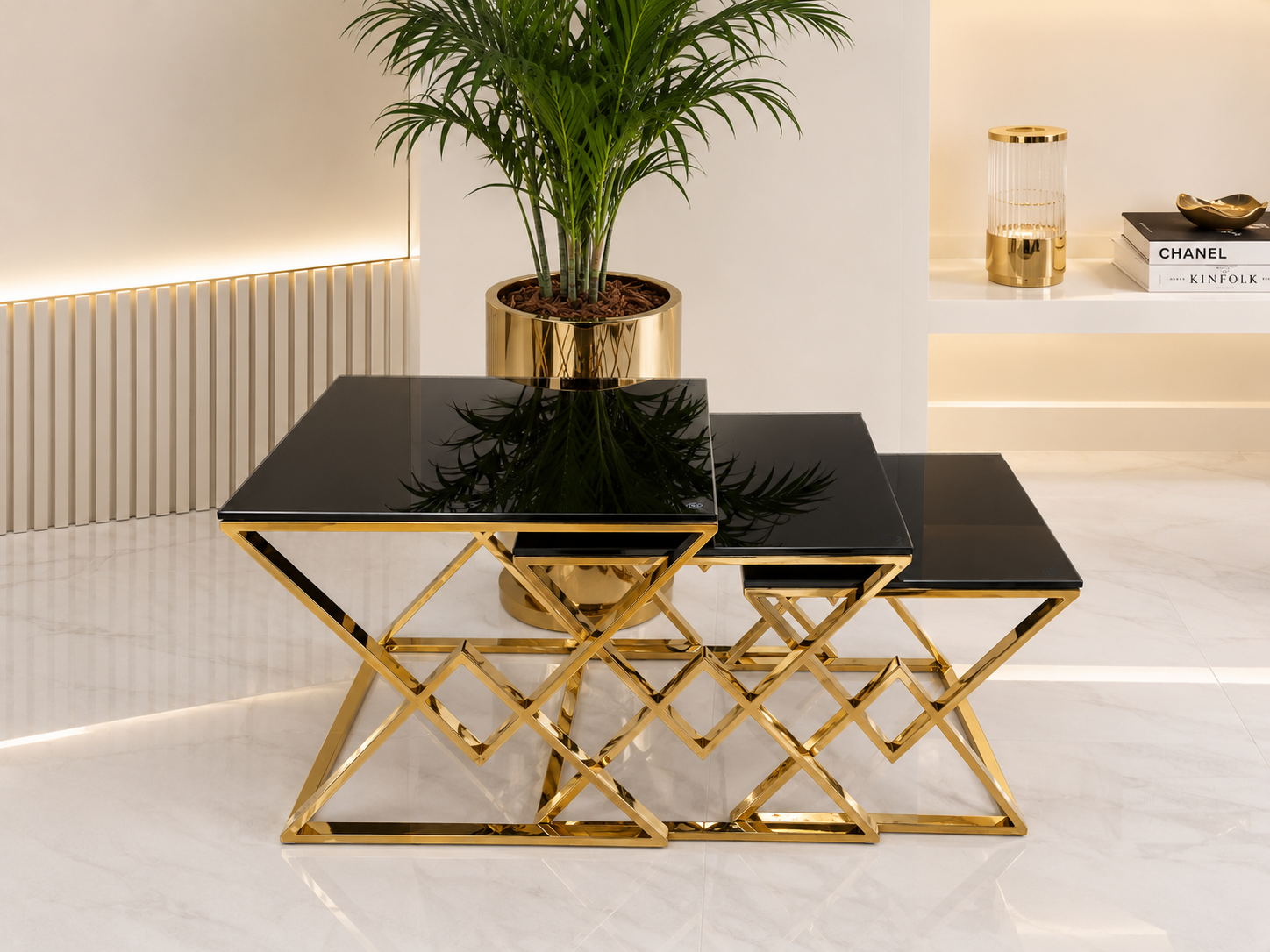 3 Piece Square Nested Side Table set — Casa Royale Melbourne