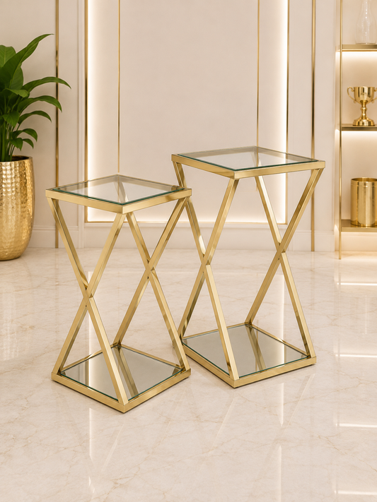 Two-piece side table set for luxury Melbourne living rooms