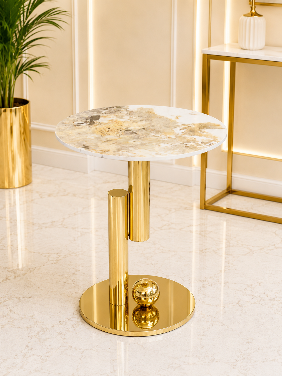 Round Globe sculptural side table 45 x 45 x 50cm