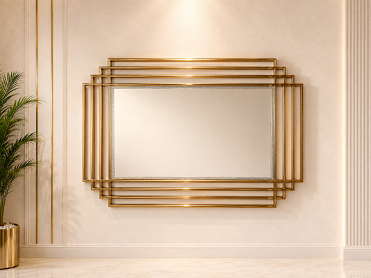 Gold 120cm x 80cm Decorative Mirror