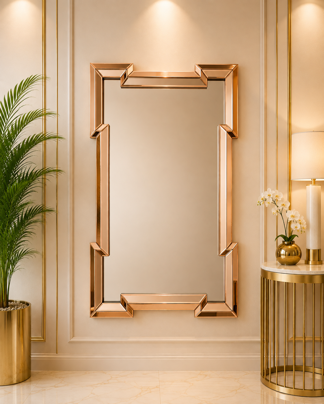 Rose Gold 120cm x 80 cm Decorative Mirror