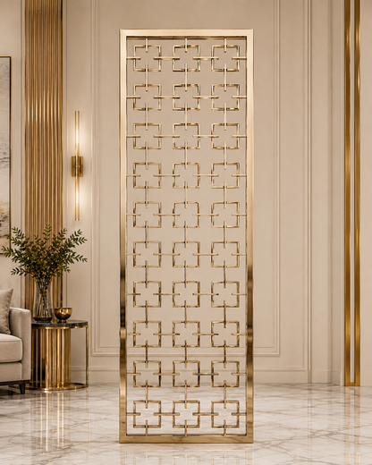 Rose gold stainless steel room divider 2680 x 700mm