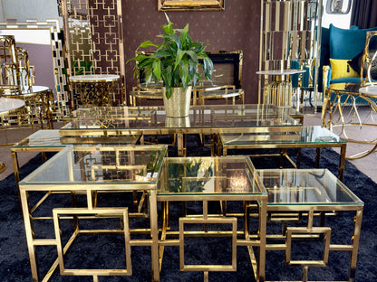 3 Piece Nested Side Tables with Glass top alternate view 2 — Casa Royale Melbourne